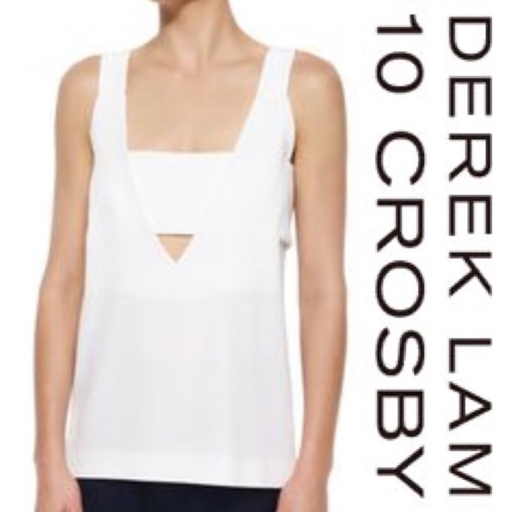 10 Crosby Derek Lam White Banded Blouse